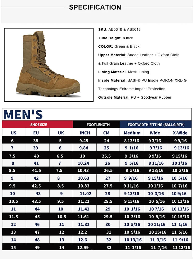 Description Picture 3 of itemROCKROOSTER cowhide Hiking Boots Tactical Desert Combat Boots Men waterproof hunting boots Male high top trekking Ankle Sneakers