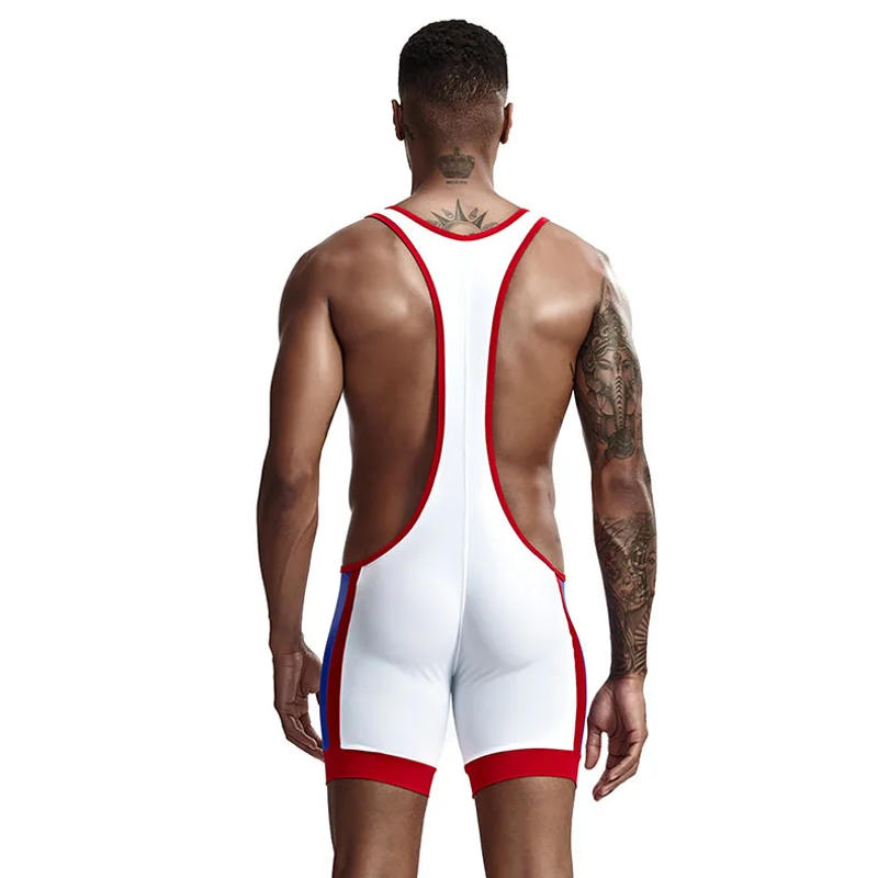 Description Picture 3 of itemMen Undershirts Leotard Sports Wrestling Singlet Body Shaper Corset Bodysuits Underwear Bodybuilding Jumpsuits Shorts Underwear