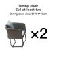 0.61m two chairs