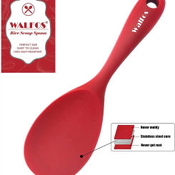 WALFOS Food Grade Heat Resistant Silicone Rice Spoon Heat Resistant Sushi Scoop Silicone Plastic Rice Paddle