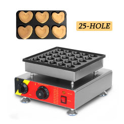 ITOP Pancake Machine Heart Shape 25 Holes Waffle Maker Electric Commercial Snack Machine Biscuits Baker Heavy Duty 850W