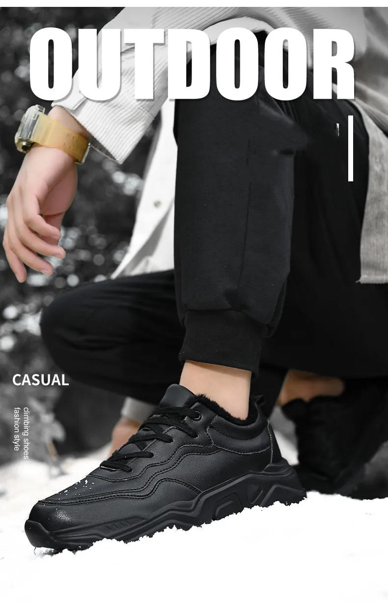 Description Picture 6 of itemMen Running Shoes Athletic Sport Shoes Leather Lace-up Men Outdoor Sneakers Lightweight Men Gym Shoes Tenis Masculino Esportivo