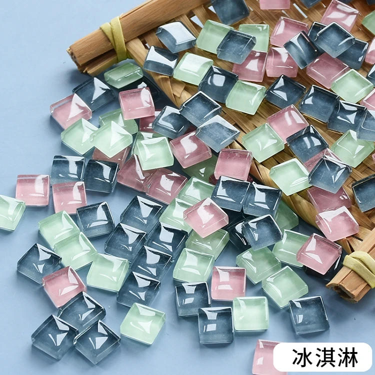 Description Picture 2 of item450pcs Solid Color Square Glass Mosaic Tiles Art and Craft Material Mosaic Tile for Hobbies Creative Making Children Puzzle 10MM