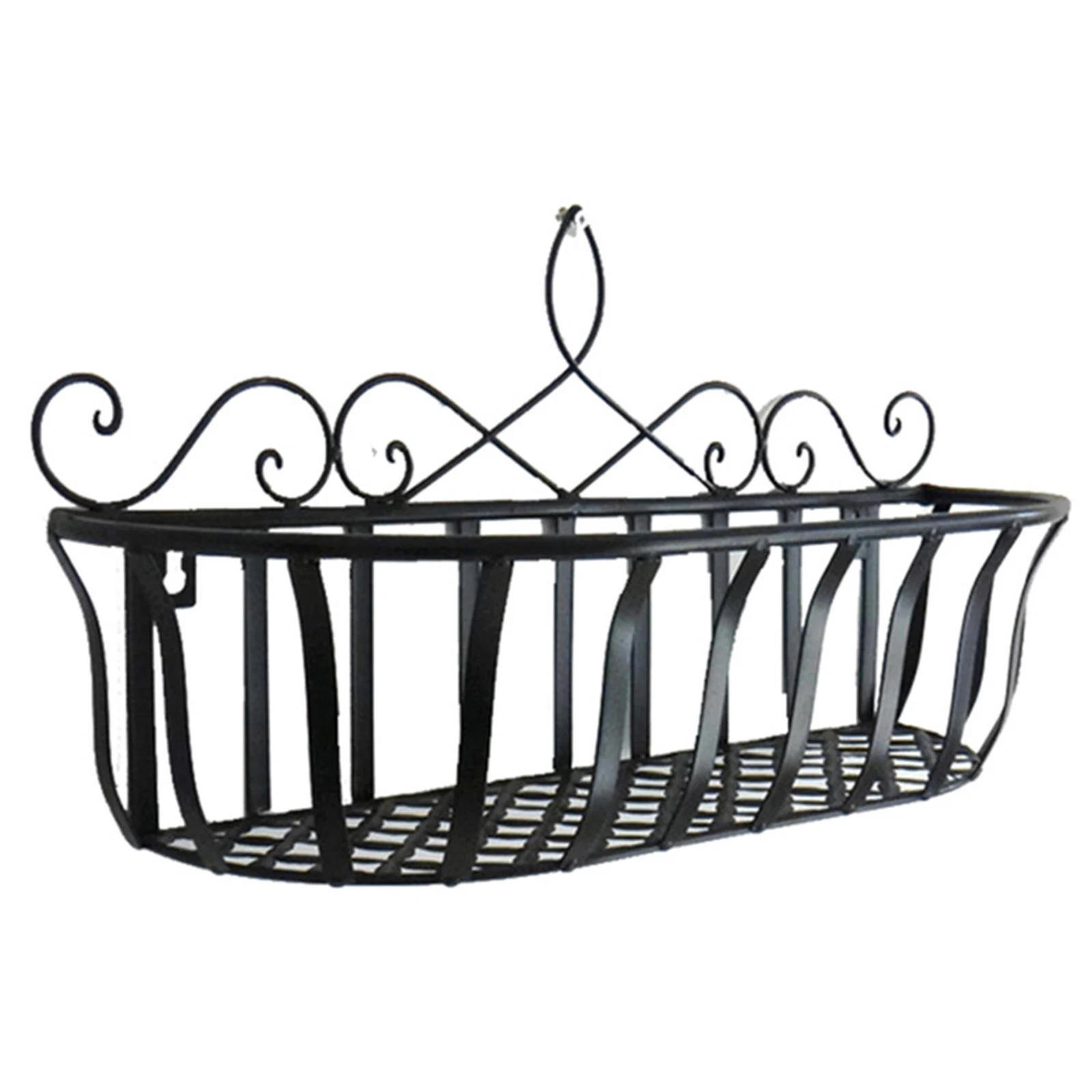 Description Picture 3 of itemHanging Planter Rack Metal Wire Railing Flower Pots Holder Stand Decorative Art Wall Mounted Plants Basket for Home Bar