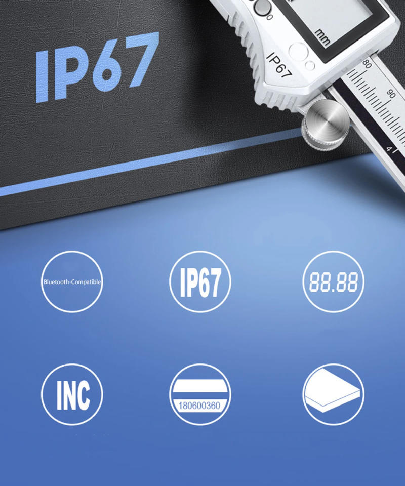 Description Picture 4 of itemBluetooth-Compatible Electronic Digital Display Vernier Caliper 0-150/200/300mm Stainless Steel IP67 Waterproof Measuring Tools