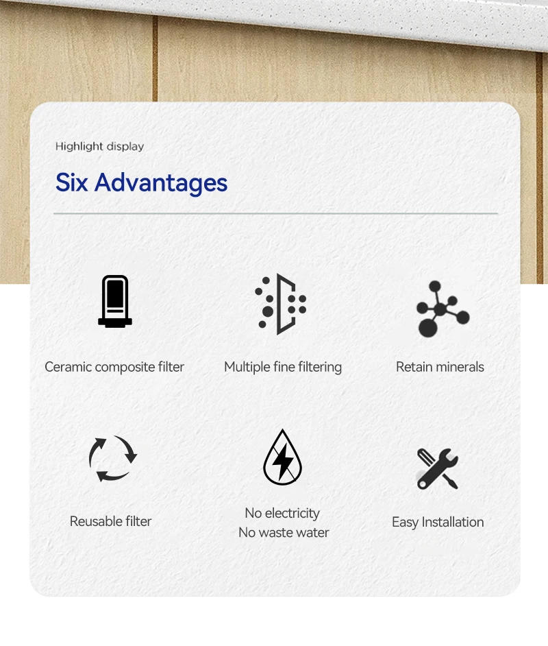 Description Picture 5 of itemWheelton Stainless Steel Kitchen Tap Filter Household Ceramic Water Purifier Faucet Water Filter  Activated Carbon Filtration