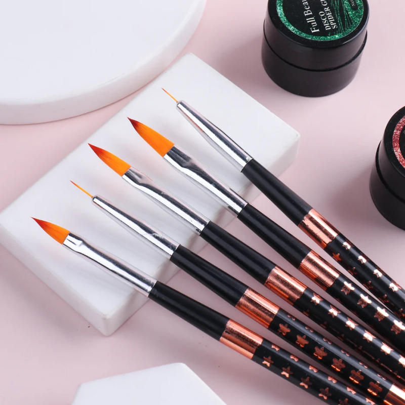 Description Picture 6 of item5pcs Nail Brush Set Double Head Liner Drawing Dotting Pen Acrylic Liquid Powder Carving Brushes Manicure Painting Tools TRR25