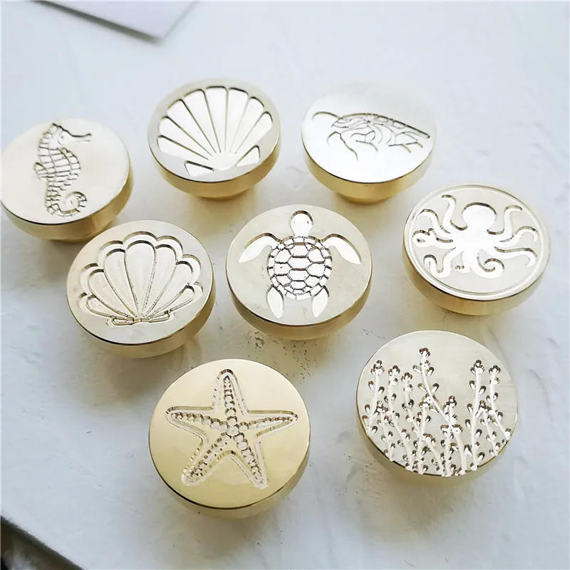 Description Picture 3 of itemSea Animals sealing wax stamp seaweed tortoise Sea turtle whale starfish shell Sea Horse squid octopus Hippocampus wax stamp