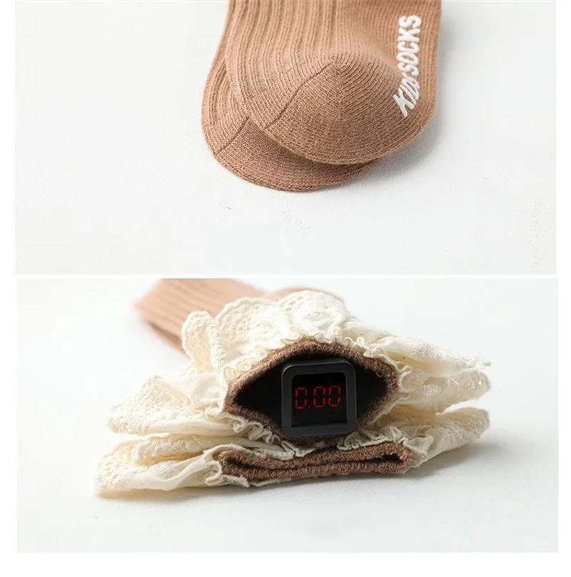 Description Picture 6 of itemNew Baby Girl Socks Anti Slip Cotton Lace Knee Infant Toddler Socks For Girls Autumn Spring Princess Long Stockings 0-3Years Old