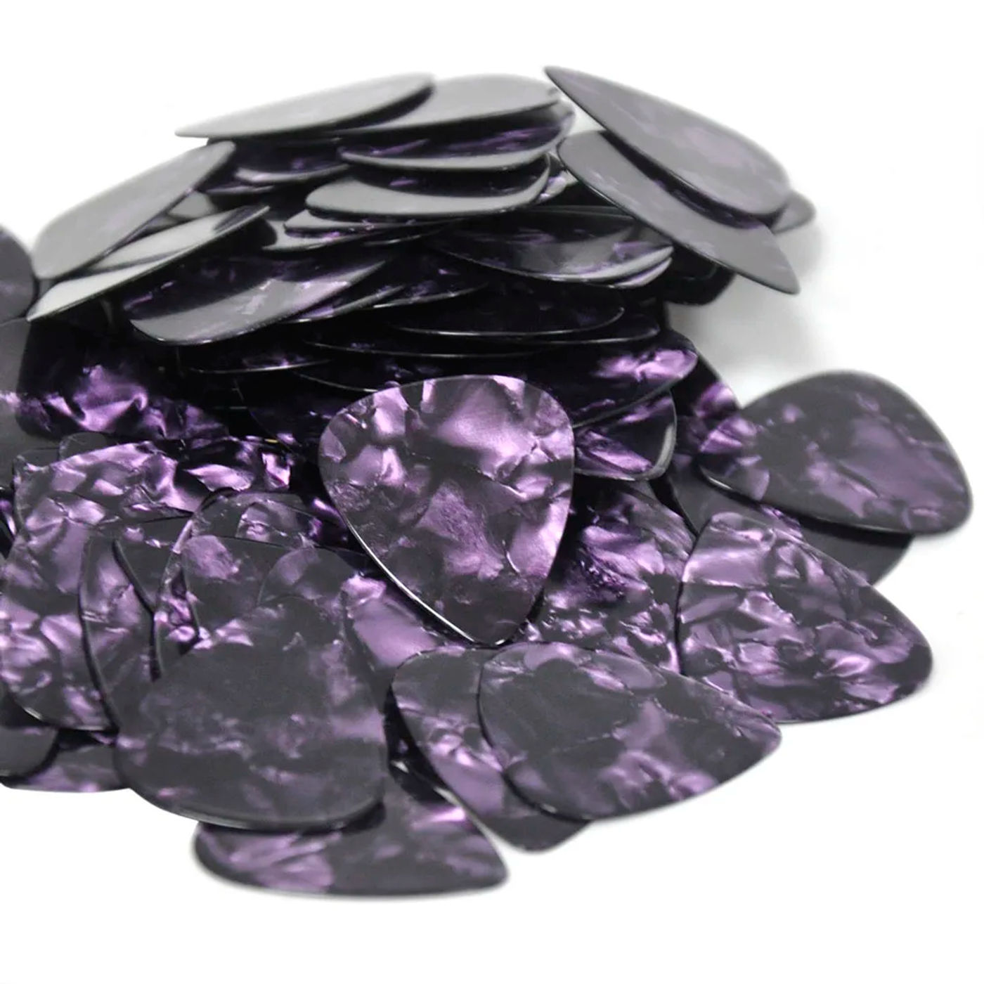 Description Picture 3 of itemLots of 50pcs Purple Pearl Celluloid Guitar Picks Plectrums 0.46mm 0.71mm 0.96mm 1.5mm