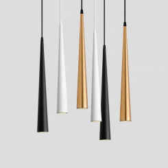 Cone LED Pendant Lights Long Tube Lamps Kitchen Dining Room Shop Bar Decoration Cord Pendant Lamp Background Lighting AC85-265V