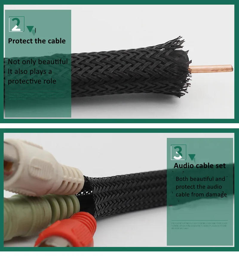 Description Picture 5 of itemDropship 1/5/10/50/M Black Insulated Braid Sleeving 4/6/8/10/12/14/20/25mm Tight PET Wire Cable Gland Protection Cable Sleeve