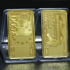European 500 Euro Banknote Gold Bar Metal Souvenir Gold Plated Bars Coin Festival Gifts Home Deco