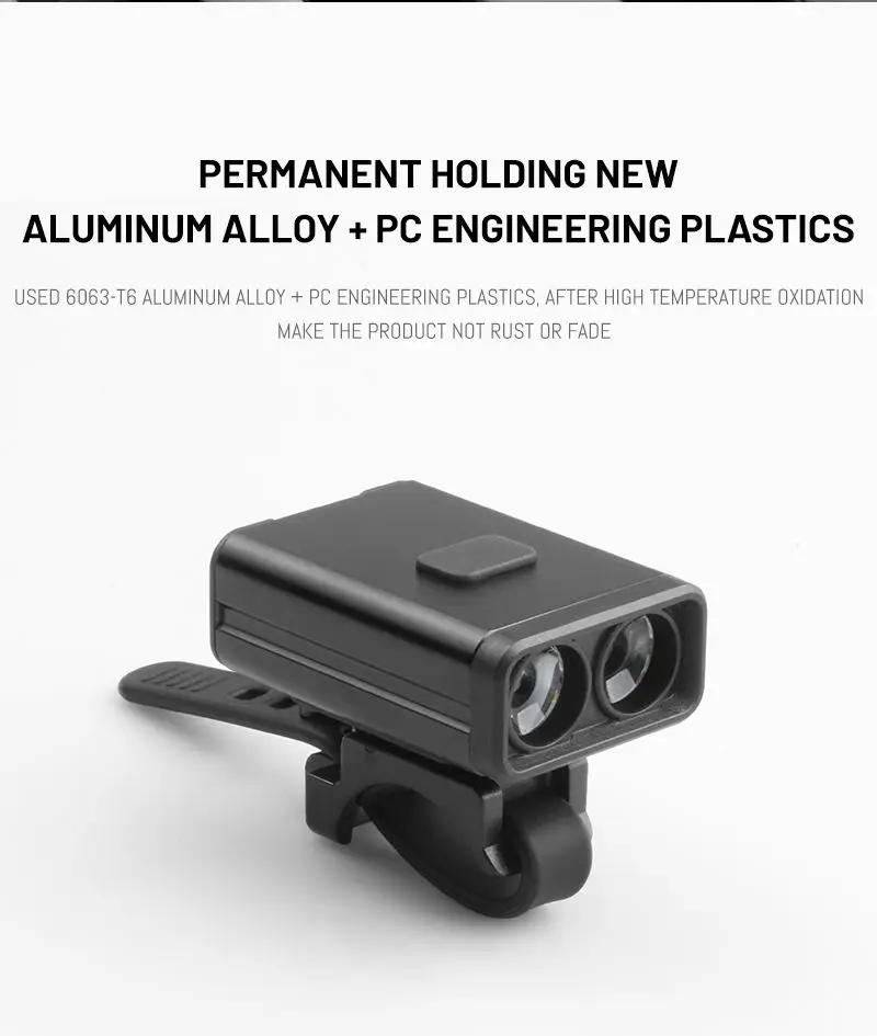 Description Picture 5 of item2 in 1 Light Bike Led Flashlight 800 mAh Front And Rear Bicycle Lights Headlight USB Rechargeable Lamp Lantern MTB Helmet Lights