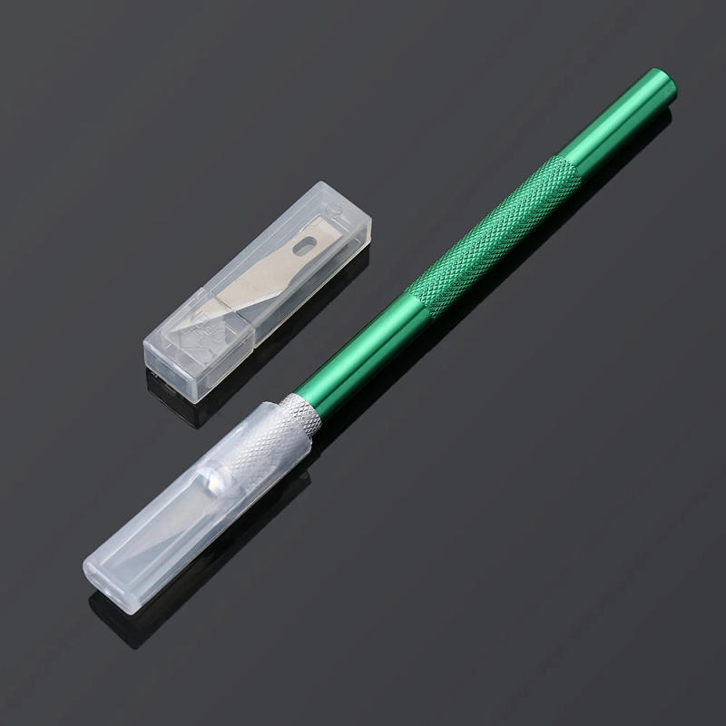 Description Picture 4 of item1PC Multi-color Metal Handle Non-slip Knife with 6pcs Blade Scalpel Cutter Sculpture Engraving Cutter Pastry Cake Carving Tools