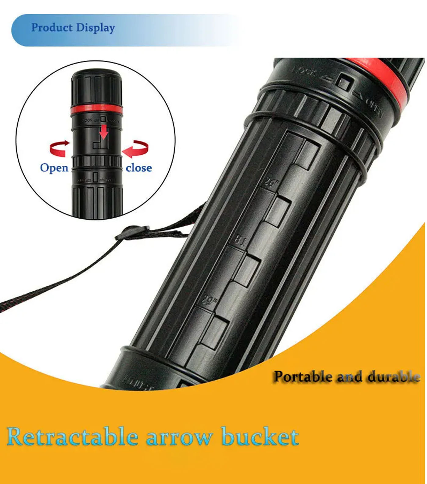 Description Picture 4 of item63-110cm Arrow Case Adjustable Multifunction Archery Tool Bow Arrow Quiver Tube for Recurve bow Hunting