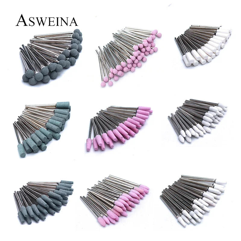Description Picture 4 of item50pcs/Set Corundum Nail Drill Bit Milling Cutters Rotary Ceramic Stone Bur Electric Drills Bits For Manicure Pedicure Machine