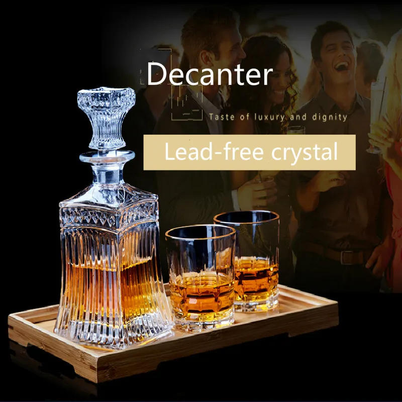 Description Picture 2 of item500-700ml European Whisky Bottle Multi Purpose Decanter Lead-free Crystal Art Wine Pot Vodka Spirit Pouring Hip Flask