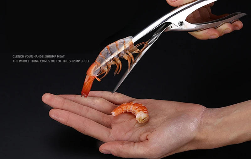 Description Picture 5 of itemPrawn Shrimp Peeling Plier Deveiners Stainless Steel Kitchen Shrimp Stripping Peelers Deveiner Peel Fishing Seafood Gadgets Tool