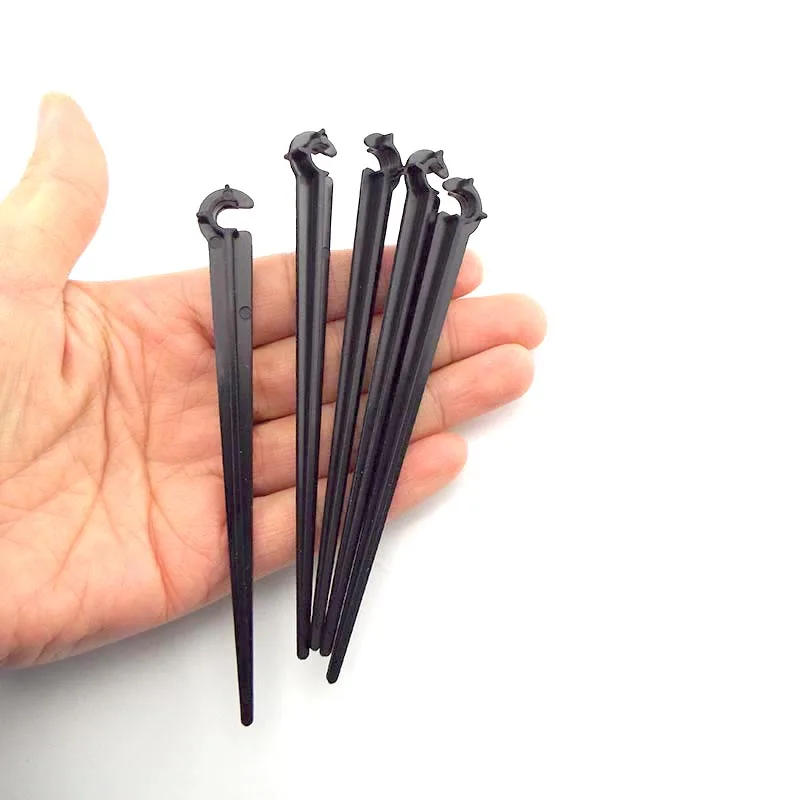 Description Picture 3 of item1/4" Garden Hose Drip Irrigation Support Stakes C Shape Hook 4/7mm Tube Pipe Fixed Holder Watering Dripper Sprinkler Bracket