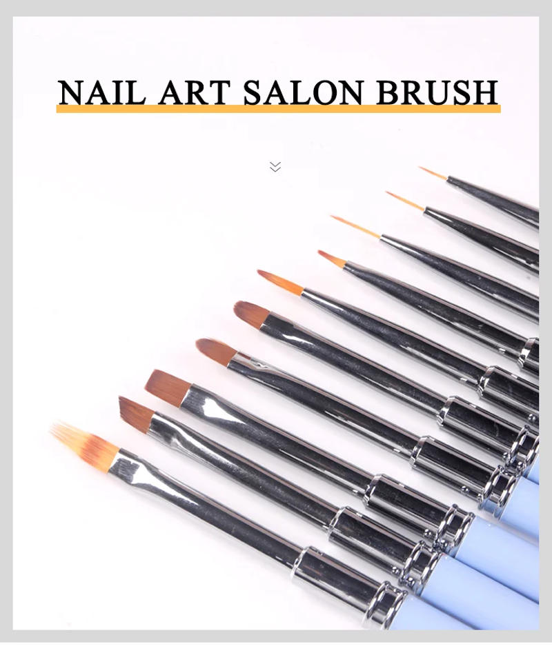 Description Picture 2 of itemTSZS Japanese Nail Art Liner Drawing Pen Nylon Brush Pink Blue Gradient UV Gel Grid Line Stripes Painting Pen Manicure Tools