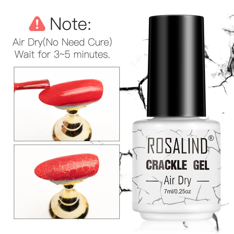 Description Picture 6 of itemROSALIND Crack Gel Nail Polish Extension Color Base of Nail Varnish Hybrid Manicure Set for UV Led Semi permanent Base Top Coat