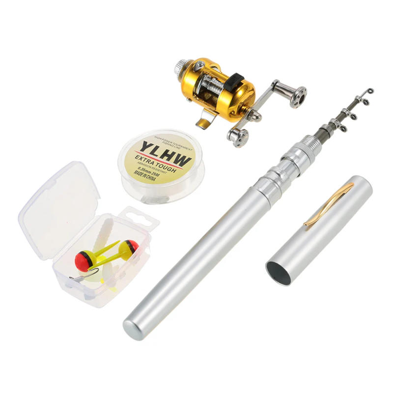 Description Picture 5 of itemPortable Pocket Telescopic Mini Fishing Rod And Reel Combo Set With Fishing Line Hooks Soft Lures For Beginner Fishing