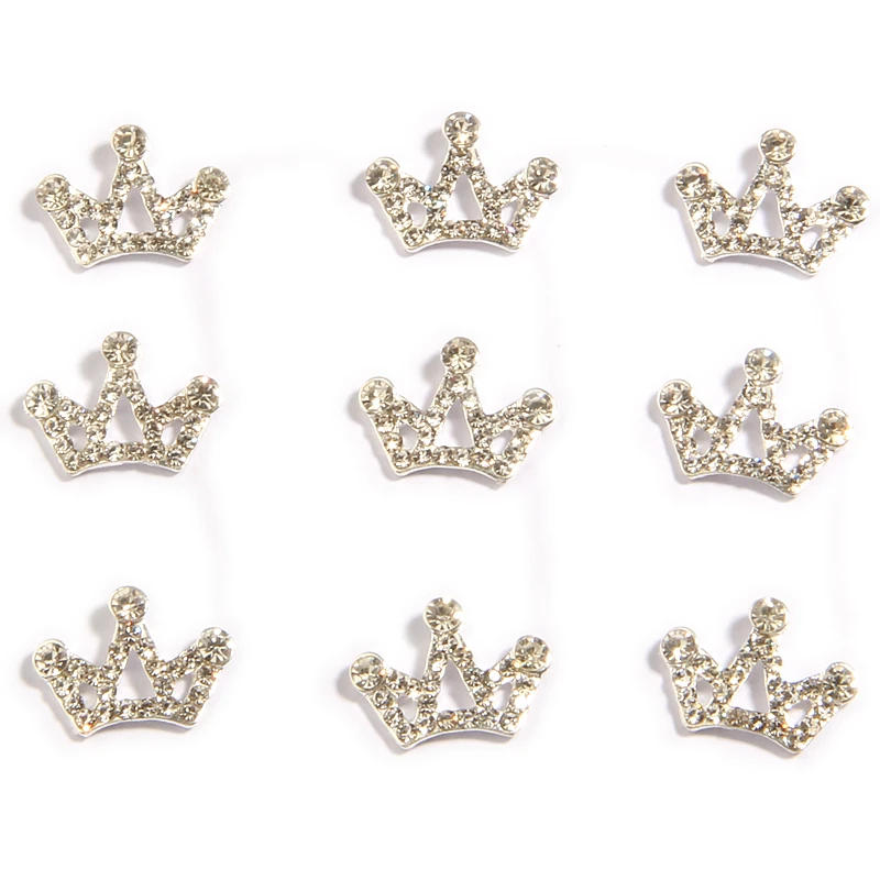 Description Picture 3 of item10Pcs 13*18mm Silver Crystal Crown Rhinestone Buttons Flatback For Wedding Invitation Decoration Alloy Diamond  Jewelry Craft