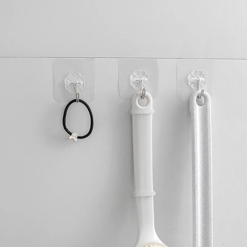 Description Picture 5 of item1-10pc Strong Transparent Self Adhesive Door Wall Hangers Suction Cup Sucker Wall Hooks Hanger For Kitchen Bathroom Accessories