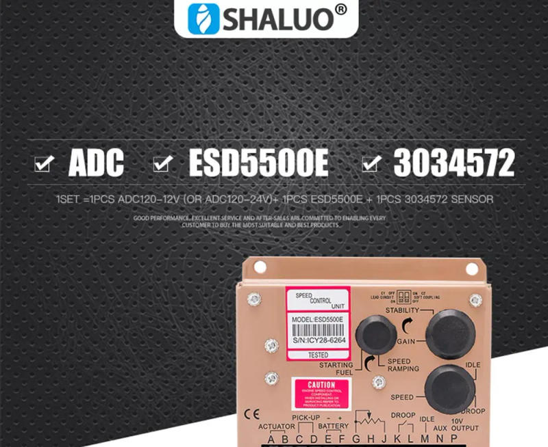 Description Picture 2 of itemHigh Quality Actuator ADC120 Diesel Generator Engine Governor Kits 3034572 Pickup Speed Sensor ESD5500E Speed Controller