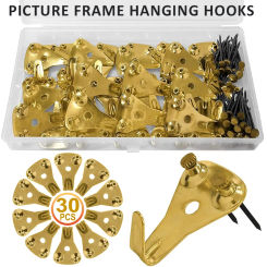 30PCS Picture Frame Hanging Hooks with Nails Heavy Duty Picture Hangers