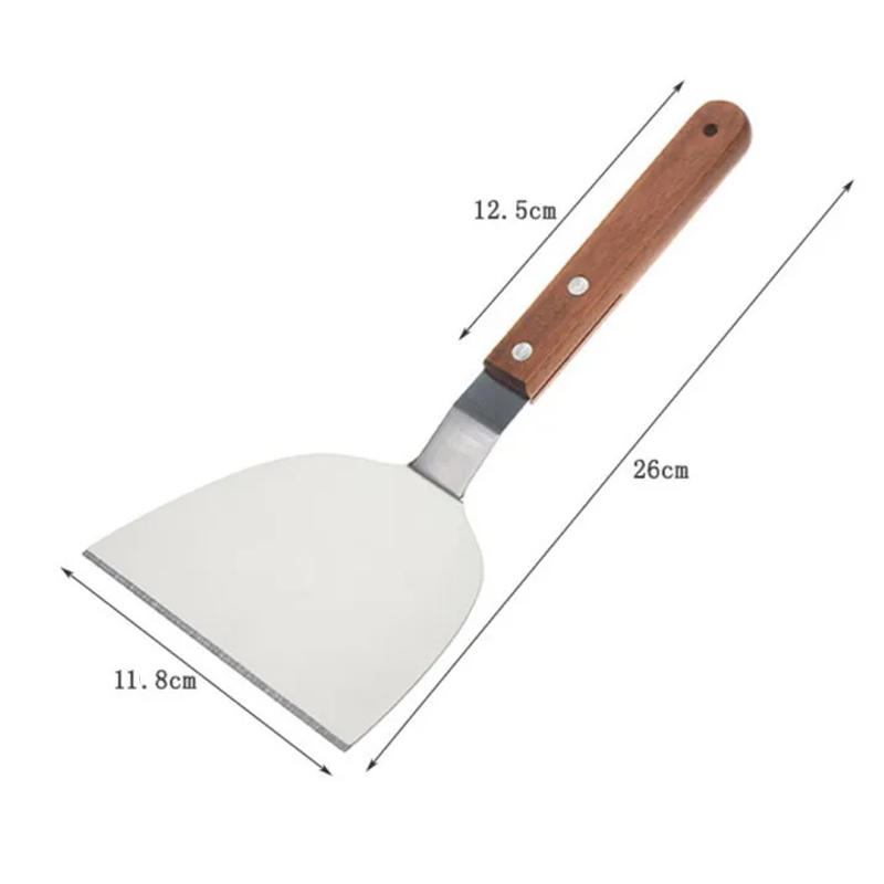 Description Picture 2 of item1pc Burger Turner 26x11.8cm Stainless Steel Steak Pancake Grill Spatula Cookware For Pans Cakes Steaks Dishes Cooking Utensils