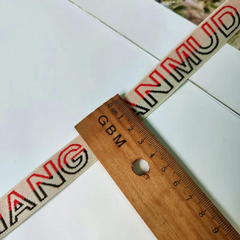 Description Picture 5 of item1 Yard Jacquard Color Matching Elastic Band 20-40mm Letter Pattern Rubber Elastic Webbing Children's Clothing Sewing Accessories