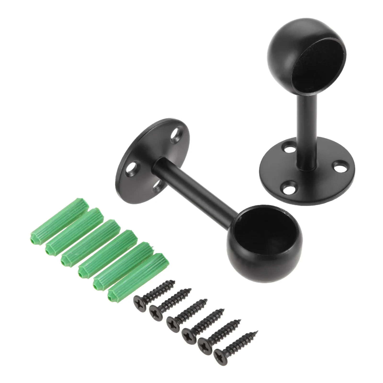 Description Picture 5 of item2PCS Stainless Steel Wardrobe Rod Brackets closet Flange Rod Holders Curtain Rod End Supports Pole Socket Brackets 22mm