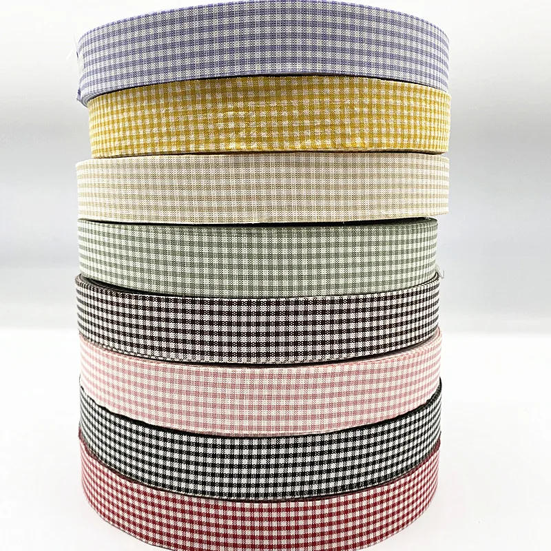 Description Picture 2 of item5Yards New 25mm Plaid Cotton Ribbon Wedding Christmas Decoration DIY Sewing Fabric Handmade Bow Ribbon Flower Gift Packaging