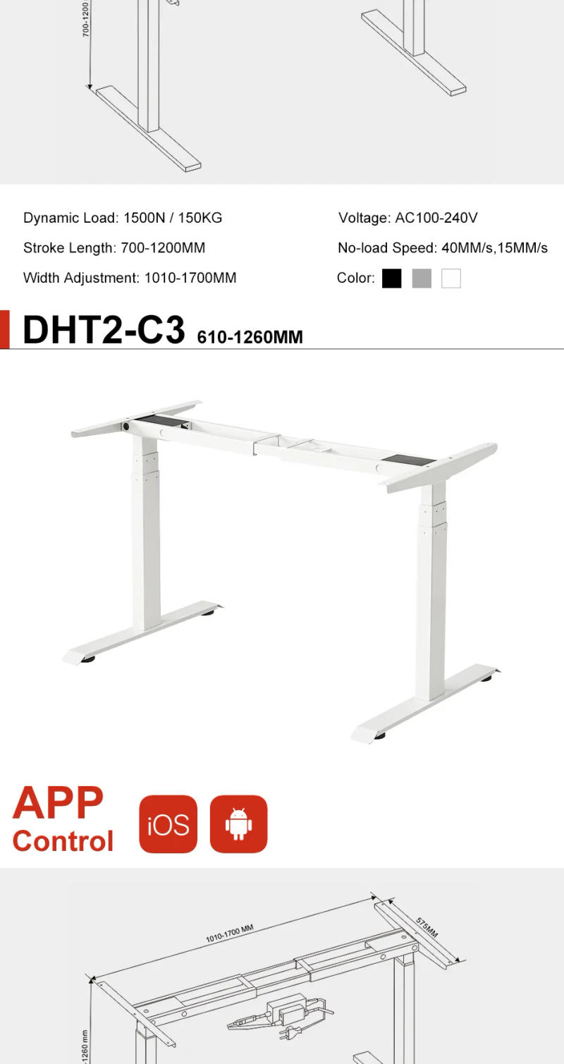 Description Picture 5 of itemAdjustable Standing Desk Electric Lifting Table Height Adjustable Computer Stand Up Desk Stand Legs Controller Lift Column