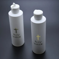 1PC 250Ml Refillable Holy Water Bottle Gold Cross Plastic Holy Water Container with Screw Lid Christian Easter Church Supplies