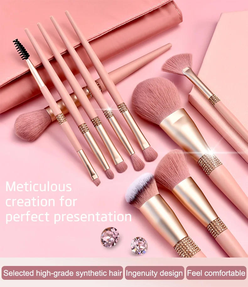 Description Picture 2 of itemLOYBJ 10pcs Diamond Makeup Brushes Set Cosmetics Blending Tool Powder Foundation Blush Highlight Eyeshadow Eyebrow Eyelash Brush