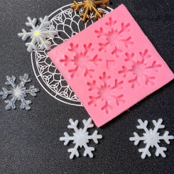 DIY Epoxy Resin Snowflake MoDeling Silicone Mold Chocolate Mold Cake Baking Decoration Christmas Series Snowflake Silicone Mold