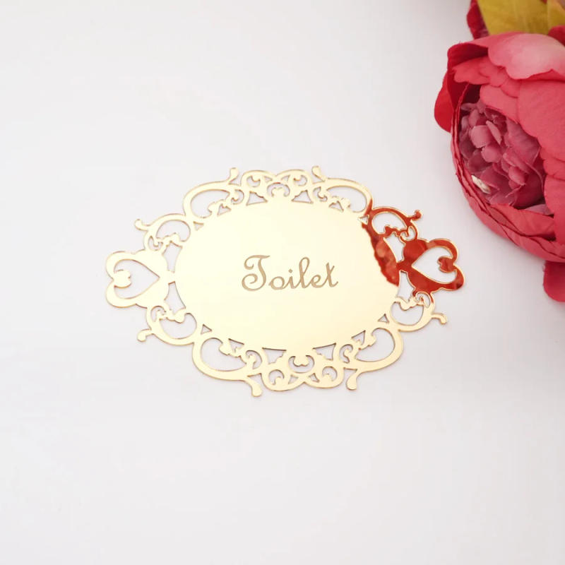 Description Picture 6 of itemBedroom Bathroom Toilet WC Door Sign Wall Sticker Signage Acrylic Mirror Oval Indicator Home Decor New House Moving Gift