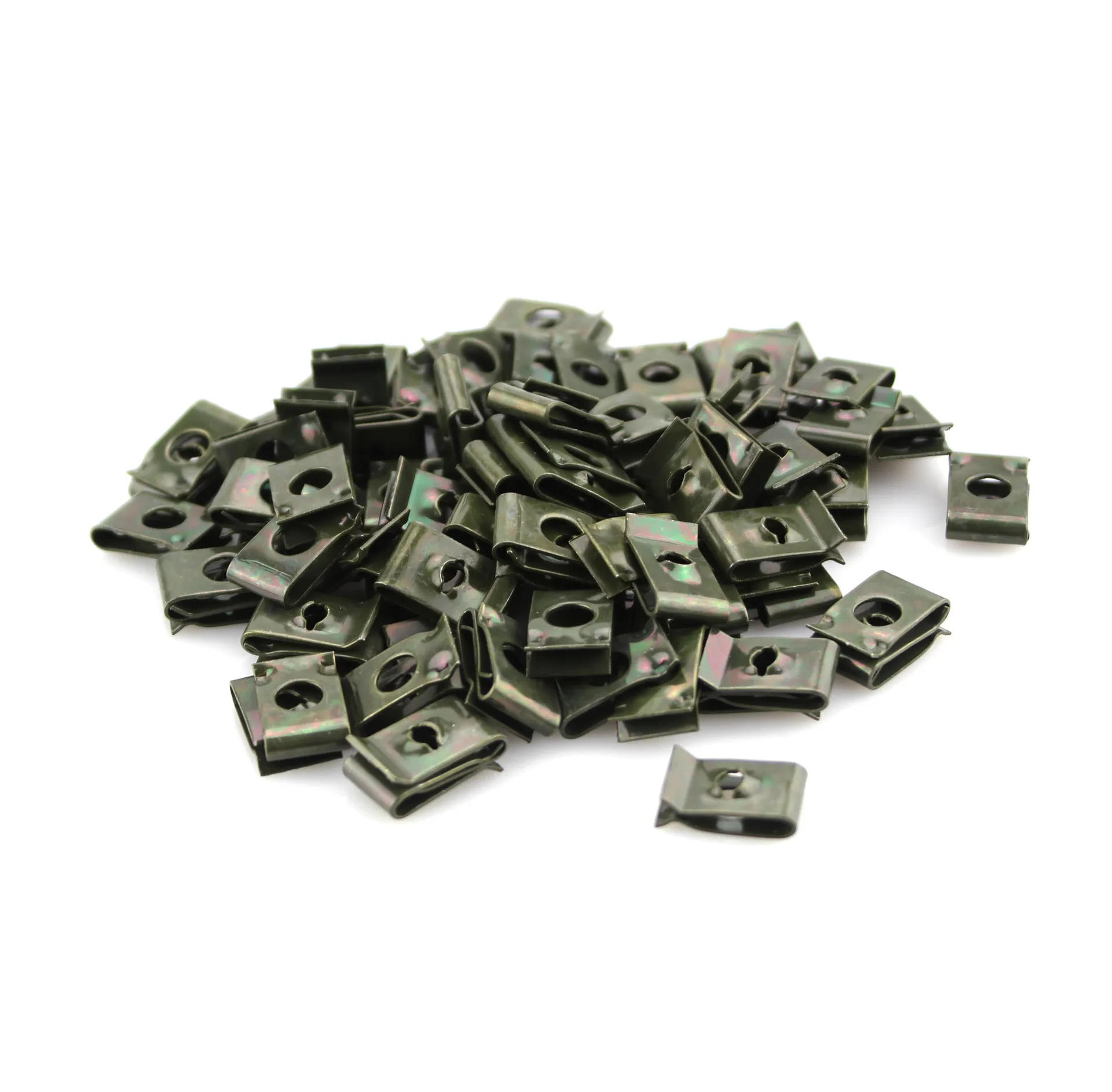 Description Picture 2 of item100pc Universal Clip Fit Motorcycle Ebike Vehicle Moped ATV Plastic Fitting Mounted Screw Self-tapping Buckle Iron Clamps 11x17