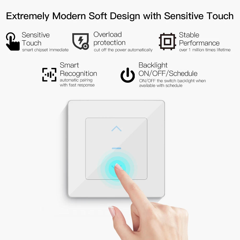 Description Picture 5 of itemNew WiFi Smart Curtain Switch Touch Design for Motorized Curtains and Roller Blinds work with Tuya Smart Life App Alexa Google