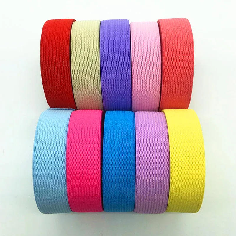 Description Picture 5 of item2/5yard 20mm Colorful Elastic Band Sewing Rubber Band for Fiat Rubber Band Waist Band Stretch Rope Elastic Ribbon Elastic Cord