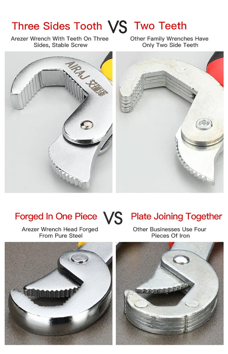 Description Picture 4 of itemAIRAJ Upgraded Multifunctional Pipe Wrench Opening Adjustable Household Universal Heavy Duty Manual Repair Tool