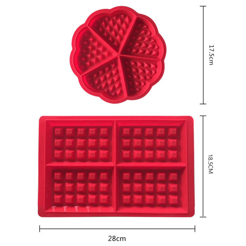 Description Picture 2 of itemWaffle Makers for Kids Silicone Cake Mould Waffle Mould Silicone Bakeware Set Nonstick Silicone Baking Mold Set