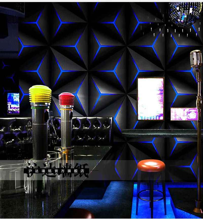 Description Picture 6 of itemKtv Wallpaper Hall Flash Wallcloth 3D Stereo Plane Geometric Patterns Theme Box Background Pape Mural Wallpaper 3d