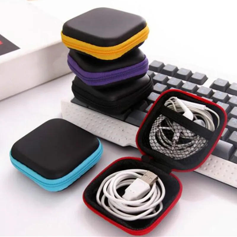 Description Picture 3 of itemHeadphone Case Colorful Travel Women Men Zipper Mini Coin Key Headphone Charger Holder Bag Storage  Box Organizer