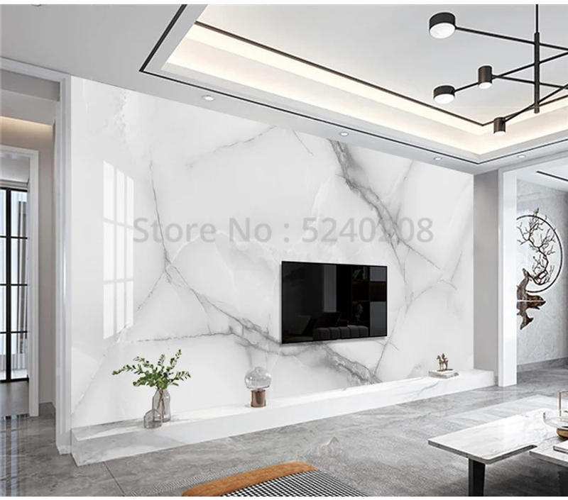 Description Picture 5 of itemCustom Mural Wallpaper Modern 3D White Marble Wall Paper Living Room TV Sofa Luxury Home Decor Background Waterproof 3D Stickers