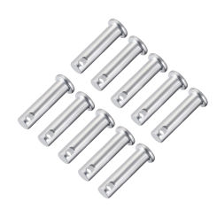 uxcell 10Pcs Single Hole Clevis Pins Flat Head Zinc-Plating Steel Clevis Pins Dia 5mm 6mm 8mm 10mm Length 20-90mm