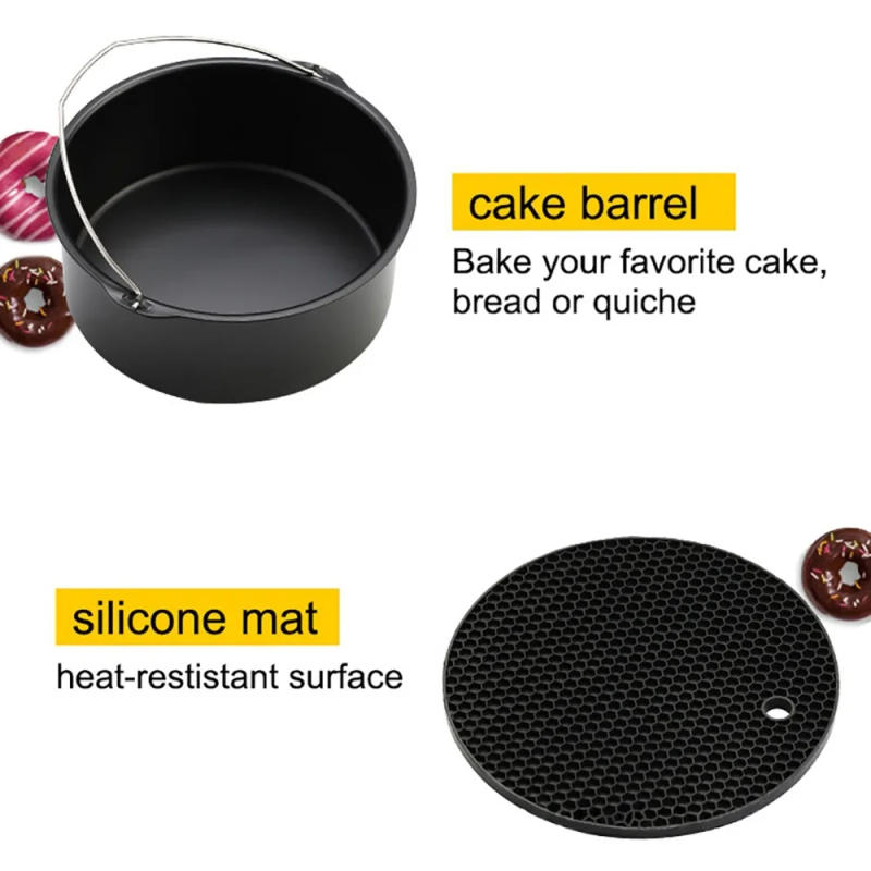 Description Picture 4 of item7 Inch / 8 Inch Air Fryer Accessories for Gowise Phillips Cozyna and Secura Fit all Airfryer 3.73.7 4.2 5.3 5.8QT baking pan